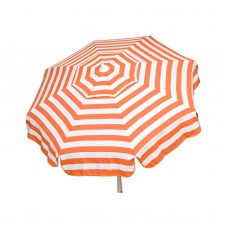 Italian 6 foot Umbrella Acrylic Stripes Orange and White Beach Pole 2 Pack Set   